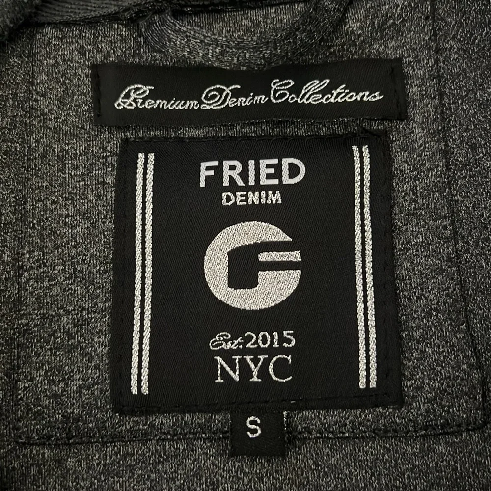 FRIED Denim Dark Heathered Gray Hoodie Sweatshirt Jacket